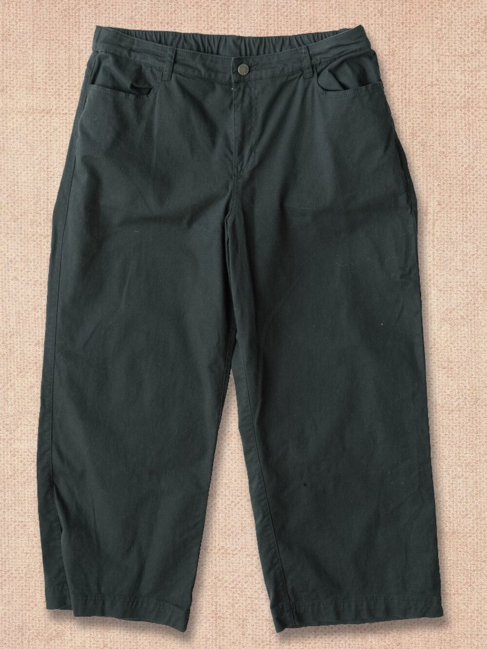 PACT Twill Pants Black Wide Leg Capsule Organic Cotton HIgh Waist Trouser